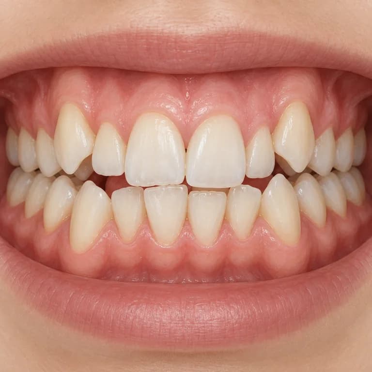 Imagem ilustrativa de dentes com desalinhamento antes da ortodontia